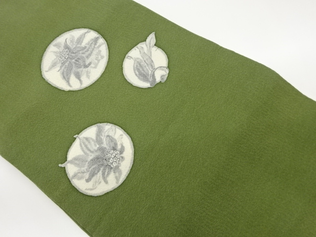 JAPANESE NAGOYA OBI / FLOWER ROUNDEL